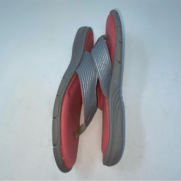 Ryka Sandals “Refresh” Thong Flip Flop Memory foam Gray Salmon sz 9 - Picture 3 of 9